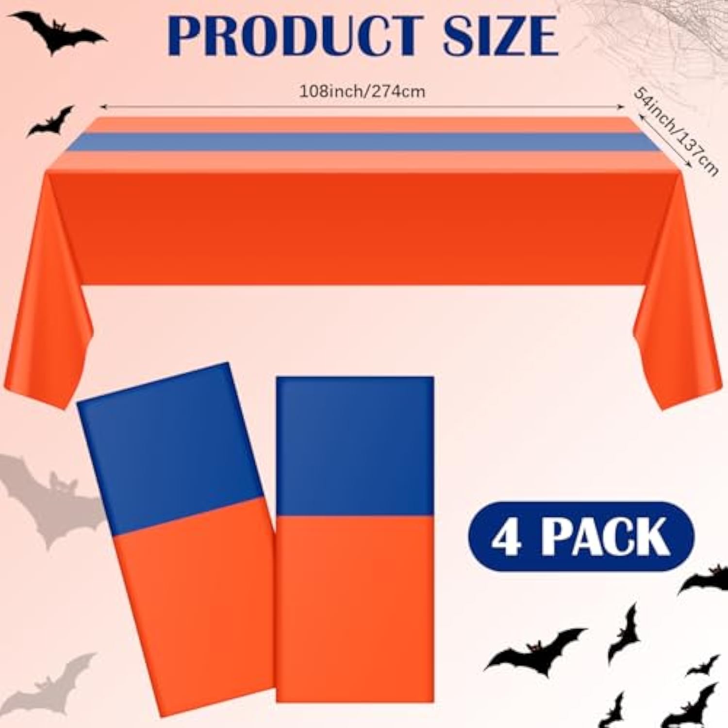 4 Pcs Blue And Orange Tablecloth Dragon Party Anime Theme Table Cloth 108 X 54 Inch Plastic Disposable Rectangle Tablecovers For Birthday Themed Party Decoration Supplies