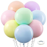 Pastel Balloons Latex Party Balloons 36 Inch - 8 Pack Jumbo Spring Macaron Balloons Large Round Latex Balloons For Birthday Bridal Shower Wedding Rainbow Party Decorations
