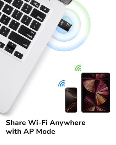 AC1300 WiFi USB 3.0 Adapter for PC, 5G/2.4G Dual Band Wireless Dongle for Laptop, USB 3.0, Compatible with Windows 7/8/8.1/10/11, Mac OS 10.5?10.13,