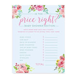 Pink Roses English Tea Party Tea Party Baby Shower Collection, Is The Price Right Game Cards, 20-Pack, Games Activities And Decorations