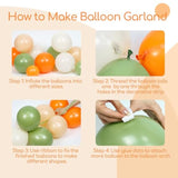 141pcs Little Cutie Balloon Arch Kit with Orange White and Green for Baby Shower