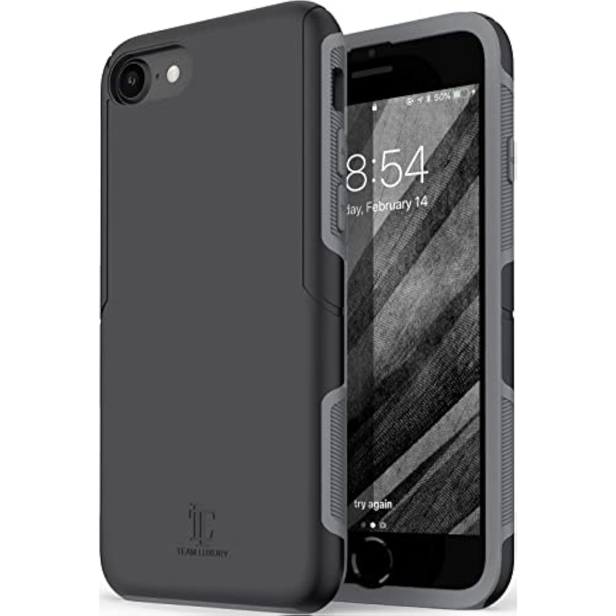 iPhone SE 2022/2020 8 7 Shockproof Rugged Case Wireless Charging Black Gray