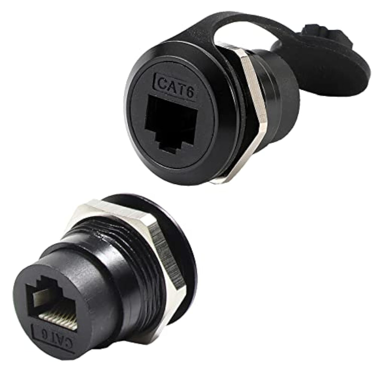 2Pack Rj45 Panel Mount Coupler, Ethernet Lan Pass Through Connector, Cat6 Fema