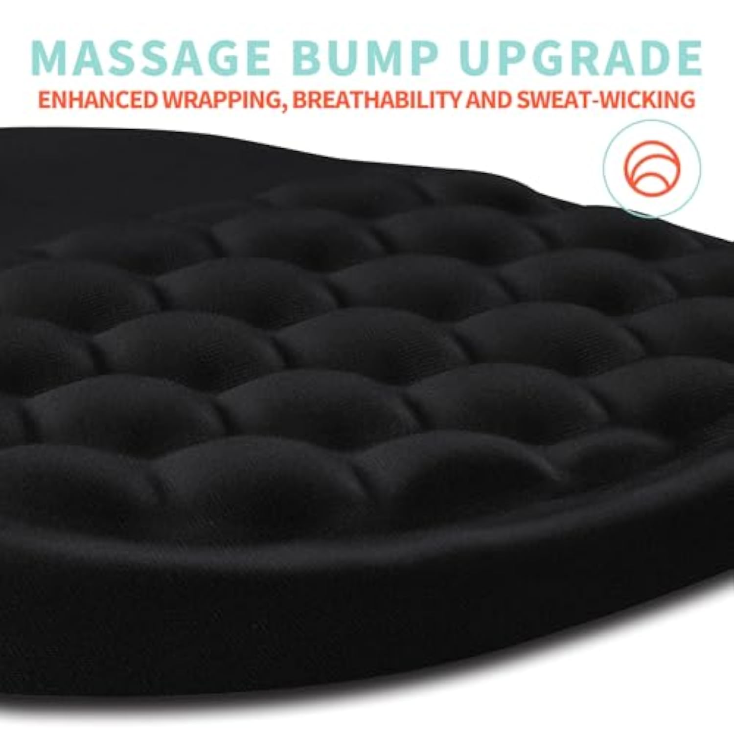 Ergonomic Mouse Pad Wrist Support With Memory Foam Massage Bulge, Carpal Tunnel Pain Relief Mousepad Wrist Rest For Mouse(12X8 Inch, Black)