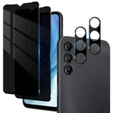 2+2 Pack Samsung Galaxy A15 5G Privacy Screen Protector With Camera Lens Protector For Galaxy A15 5G Screen Protector, Full Coverage, Case Friendly