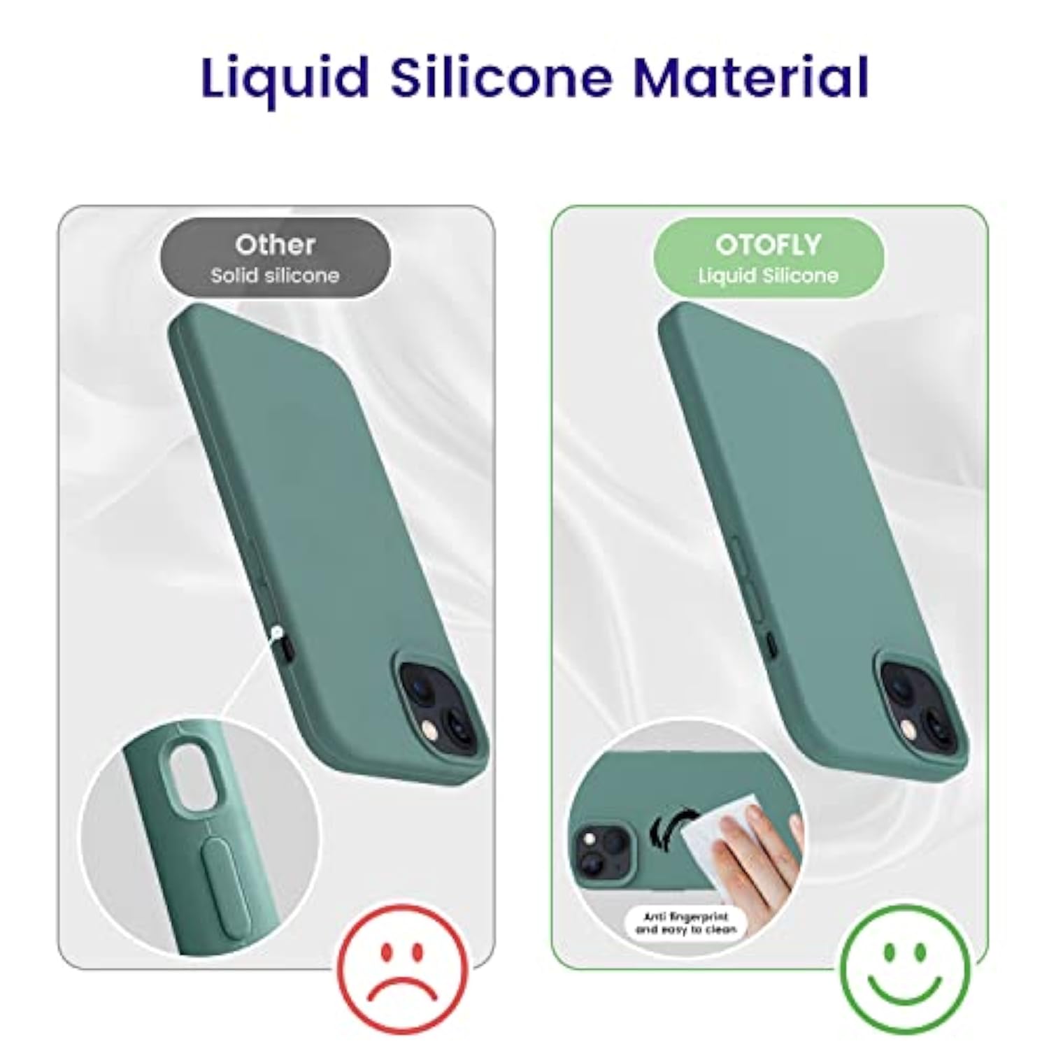 Designed For Iphone 14 Case, Silicone Shockproof Slim Thin Phone Case For Iphone 14 6.1 Inch (Pine Green)