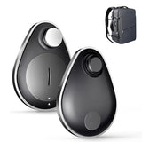 Hidden Gps Tracker 2Pack, Works With Apple Find My (Ios Only), Rechargeable,Finder And Item Lost Mode,Suitable For Backpack,And More,Water Resistant Black