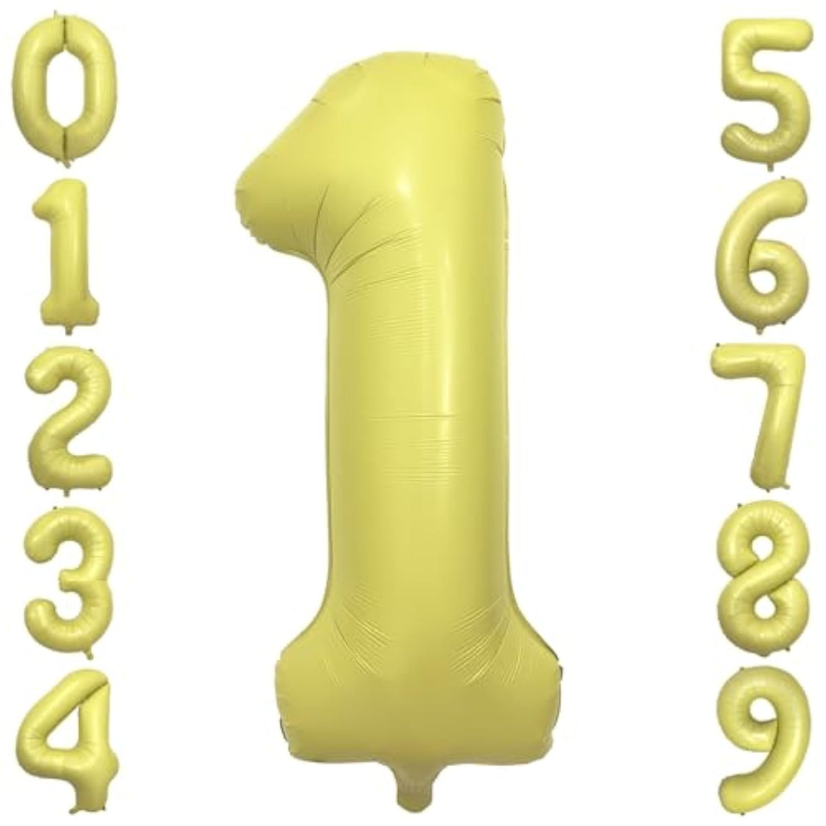 40" pastel yellow number 1 foil balloon for 1st birthday decorations