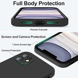 Compatible With 11 Case, Upgraded Liquid Silicone With [Flat Edges] [Camera Protection] [Soft Anti-Scratch Microfiber Lining] Phone Case For 11 6.1 Inch - Black