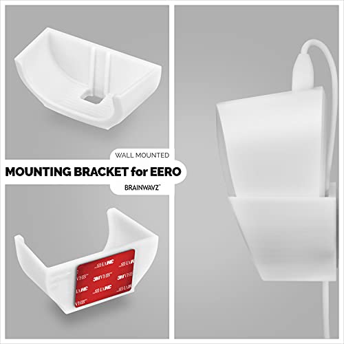 Screwless Wall Mount For Eero 6 Mesh Wifi Holder, Custom Design (Not Compatible With Eero Pro 6 / Beacon), Strong Vhb Adhesive, No Tools, No Mess, White By