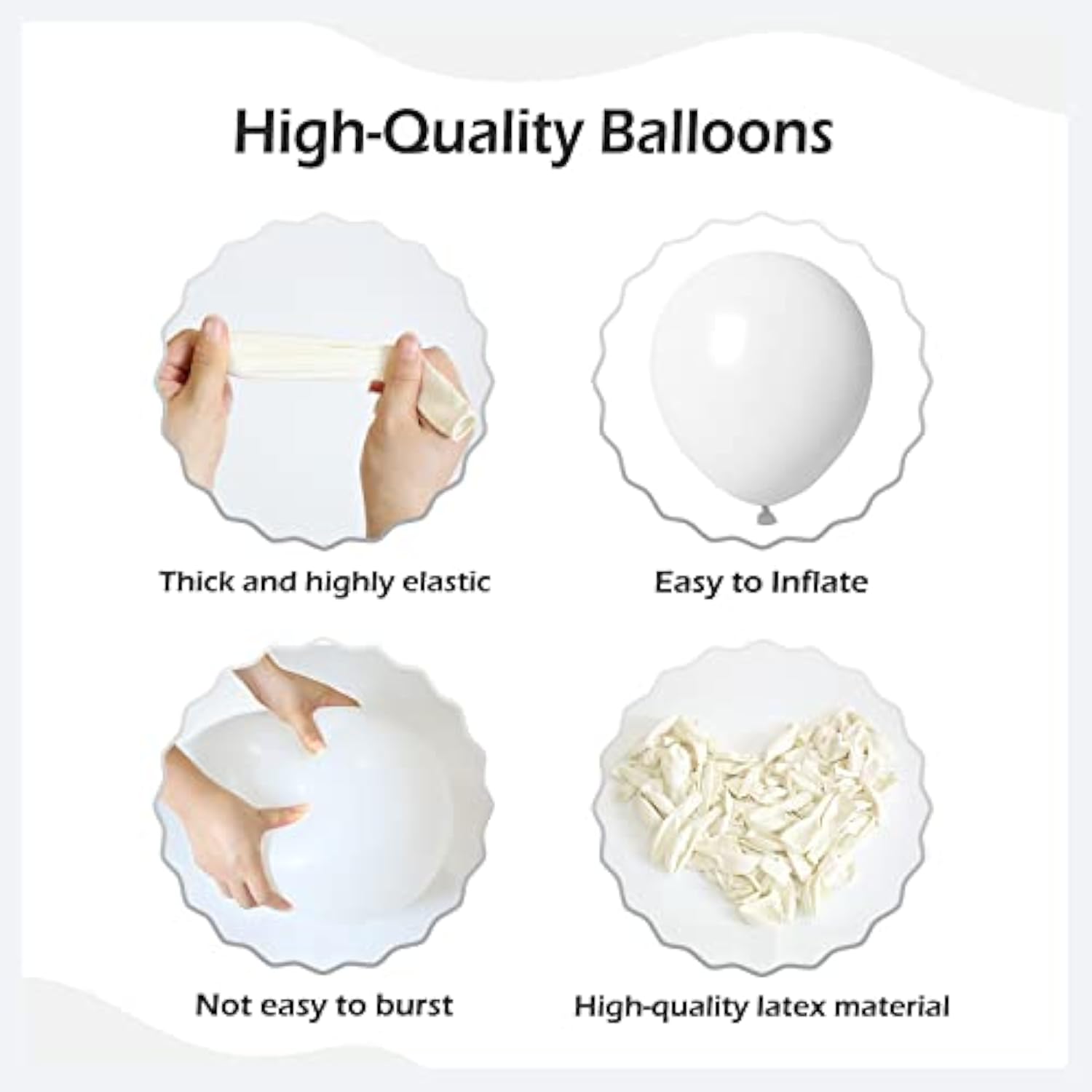 110Pcs White Balloon Garland Arch Kit, 18 12 10 5 Inch White Latex Bal