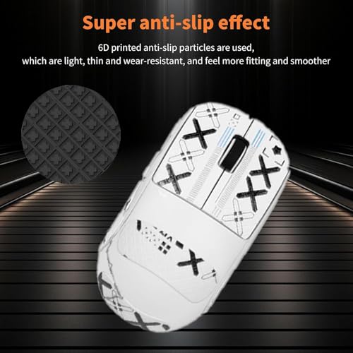 Mouse Grip Tape For Pulsar Gaming Gears X2, Rounded Curved Edges Mouse Feet Skates,Self-Adhesive Precut Sweat-Resistant Professional Mice Upgrade Kit(Foot Pad + White Mouse Grip Tape)