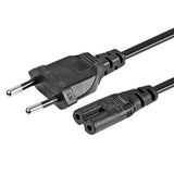 Eu 2- Slot Power Cable Euro Plug To Iec320 C7 Figure 8 Non-Polarized 2 Prong European Power Cord For Tv, Ps3, Ps4, Computers, Printers (6Ft)
