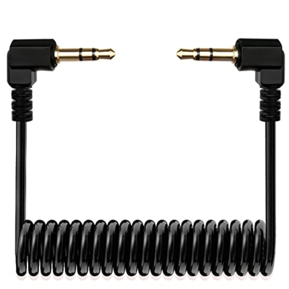 Trs Cable,3.5Mm Trs To Trs Adapter Microphone Patch Cable,1/8 Aux Cord Trs Audio Converter Patch Cables,Cameras Coiled Live Streaming Mic Cord (Black)