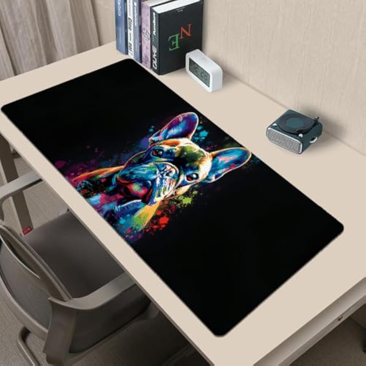 Cosmic French Bulldog Gaming Mouse Pad 31.5X11.8In,Dog Large Extended Desk Mat With Non-Slip Rubber Base,Puppy Big Mousepad For Laptop Computer Pc,For Gamer Office Home Decor,Deskmat Gifts