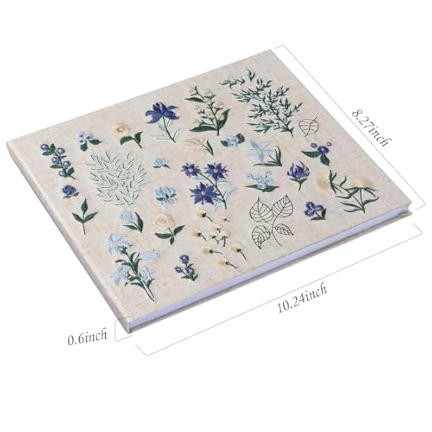 Embroidered Fabric Guest Books - Elegant Wedding Guest Book - Perfect For Wedding Receptions, Birthdays And Special Events - Baby Shower Guest Book With 200 Pages Blank And Lined For Sign-In And Photo