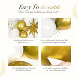 White and Gold Balloon Garland Kit: Starburst Party Decorations