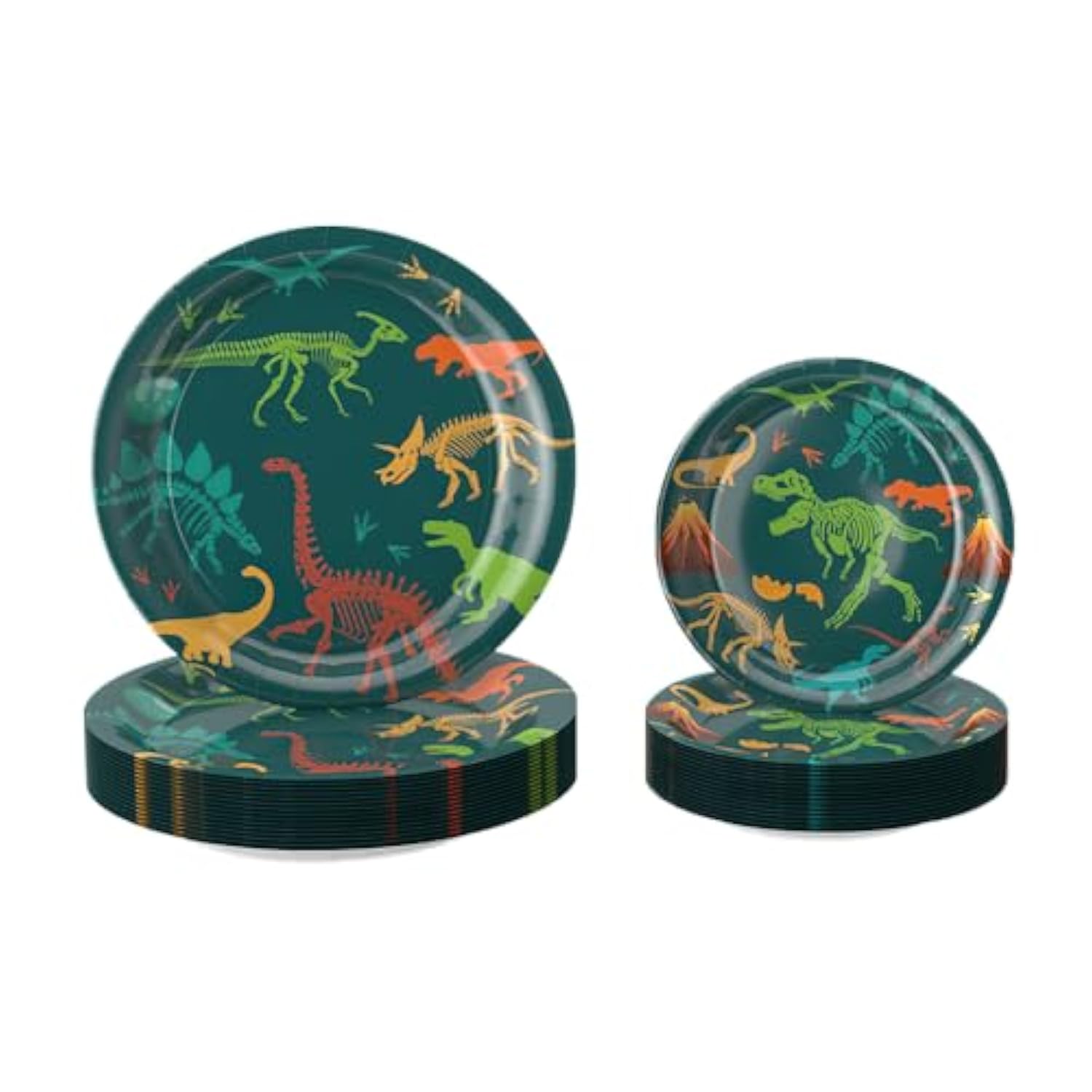 Dinosaur Plates And Napkins For Birthday Party Dino Tableware Set,Dinosaur Party Decorations Dino Plate Baby Shower,Disposable Dinosaurs Dinnerware Set With Tablecloth Cup Banner For Kids Boy Serve 24