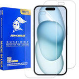 ArmorSuit 2 Pack Paper-Feel Texture Screen Protector for iPhone 15 [6.1-inch] Case Friendly MilitaryShield Matte Film - Made in USA