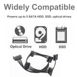 Sata Power Cable 19.7 In (500 Mm) - 15 Pin Sata 1 Male To 5 Female Power Split