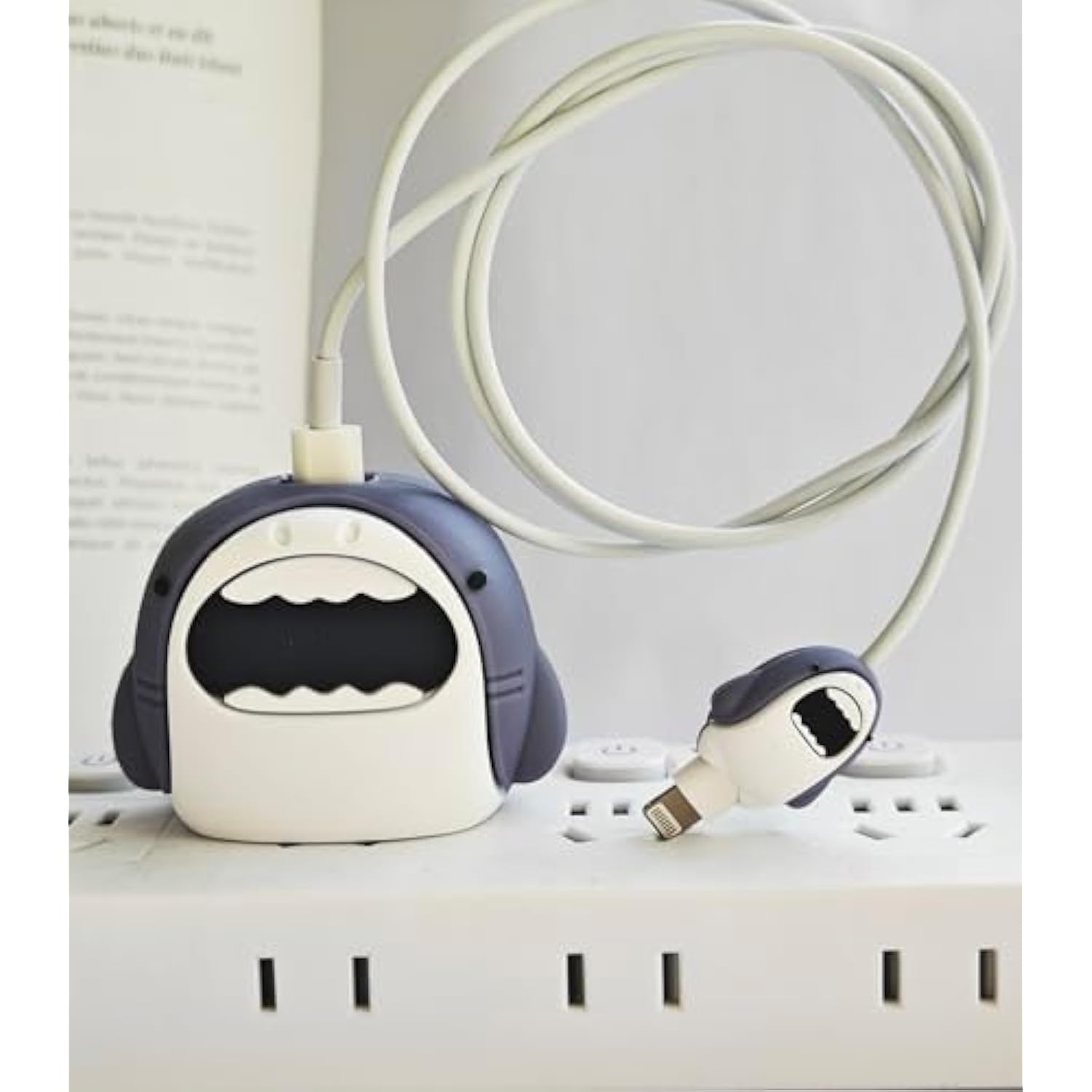 Cute Protective Case Compatible With Apple 20W Usb-C Adapter Charger, 3D Cartoon Protective Cover, Cable Protector Sleeve For Iphone Charger (Cute Shark)