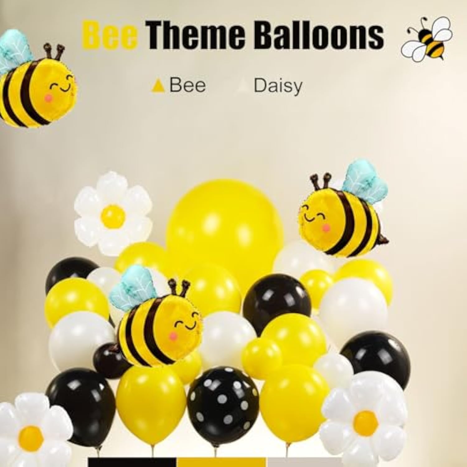 Bee Balloon Garland Kit – Mylar & Daisy Balloons for Gender Reveal & Baby Shower
