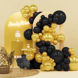 140-Pc Black & Gold Balloon Arch Kit Mixed 18/12/10/5" Sizes