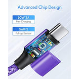 Purple Usb C To Usb C Cable [6Ft, 2-Pack], 60W Fast Charging Type C To Type C