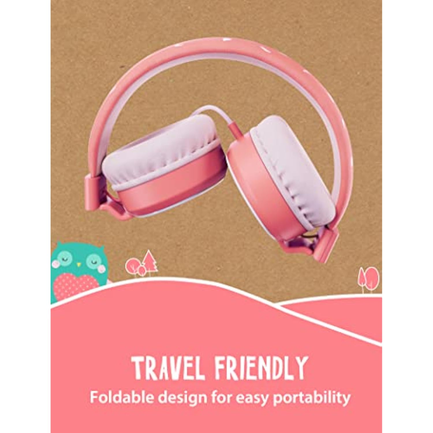 Kids Headphones, On Ear Wired Headphones For Kids, 85Db Volume Limiter, Safe F