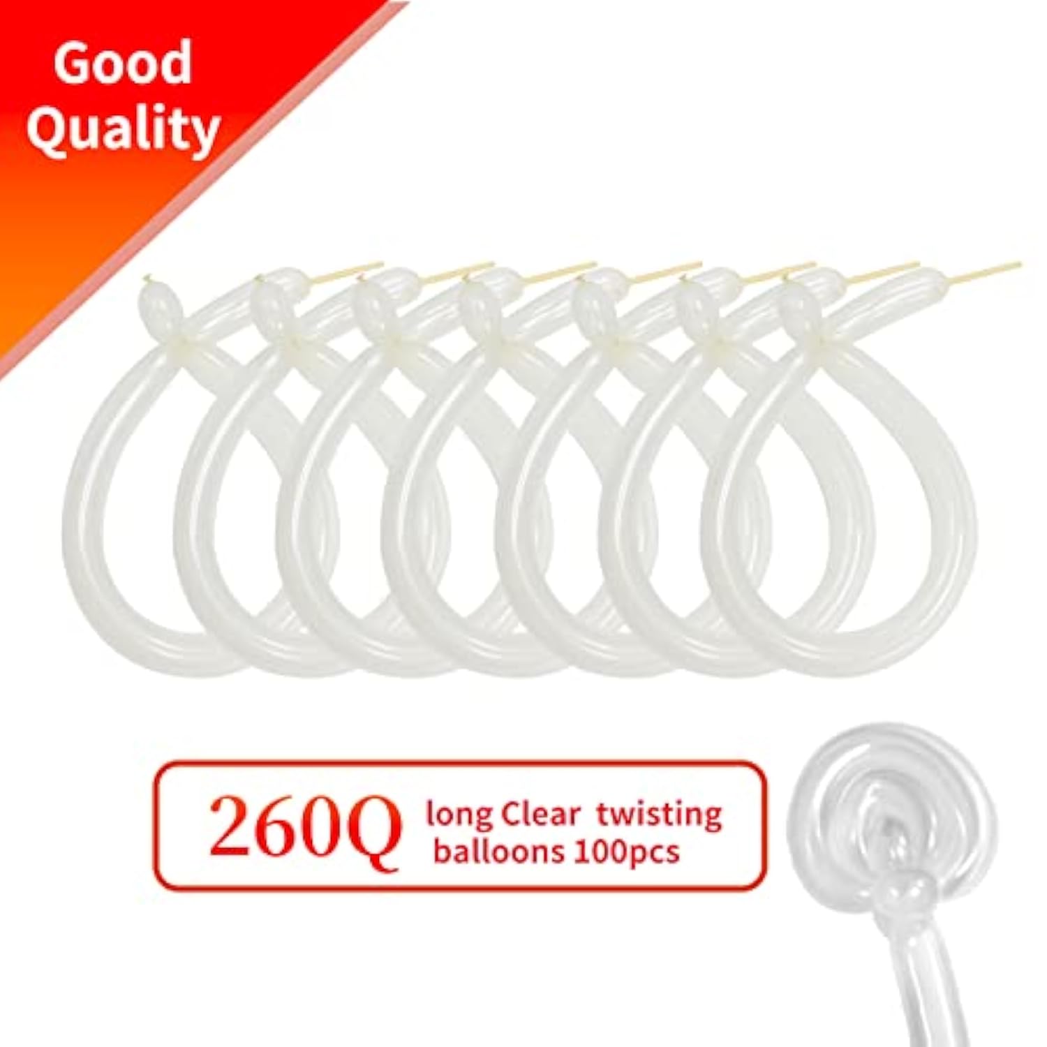 260 Clear Long Balloons For Animals, Thickening Skinny Latex Twisting For Arch Modeling Magic Clown Birthday Wedding Party Decorations 100Pcs