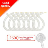 260 Clear Long Balloons For Animals, Thickening Skinny Latex Twisting For Arch Modeling Magic Clown Birthday Wedding Party Decorations 100Pcs