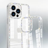 Compatible With Iphone 15 Case Clear Bling Diamond Rhinestone Cute For Girls Women Girly Case Glitter Shiny Sparkle Gem Design Soft Silicone Luxury Fashion Protective 3D Phone Case