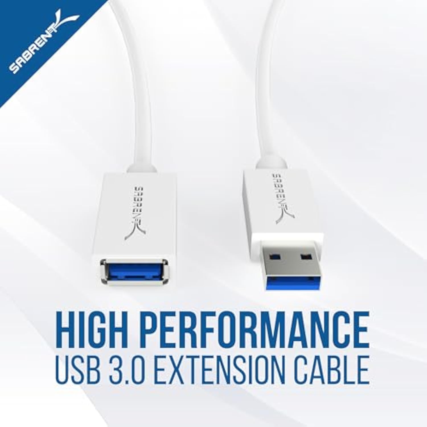 SABRENT 22AWG USB 3.0 Extension Cable A Male to A Female [White] 3 Feet (CB-303W)