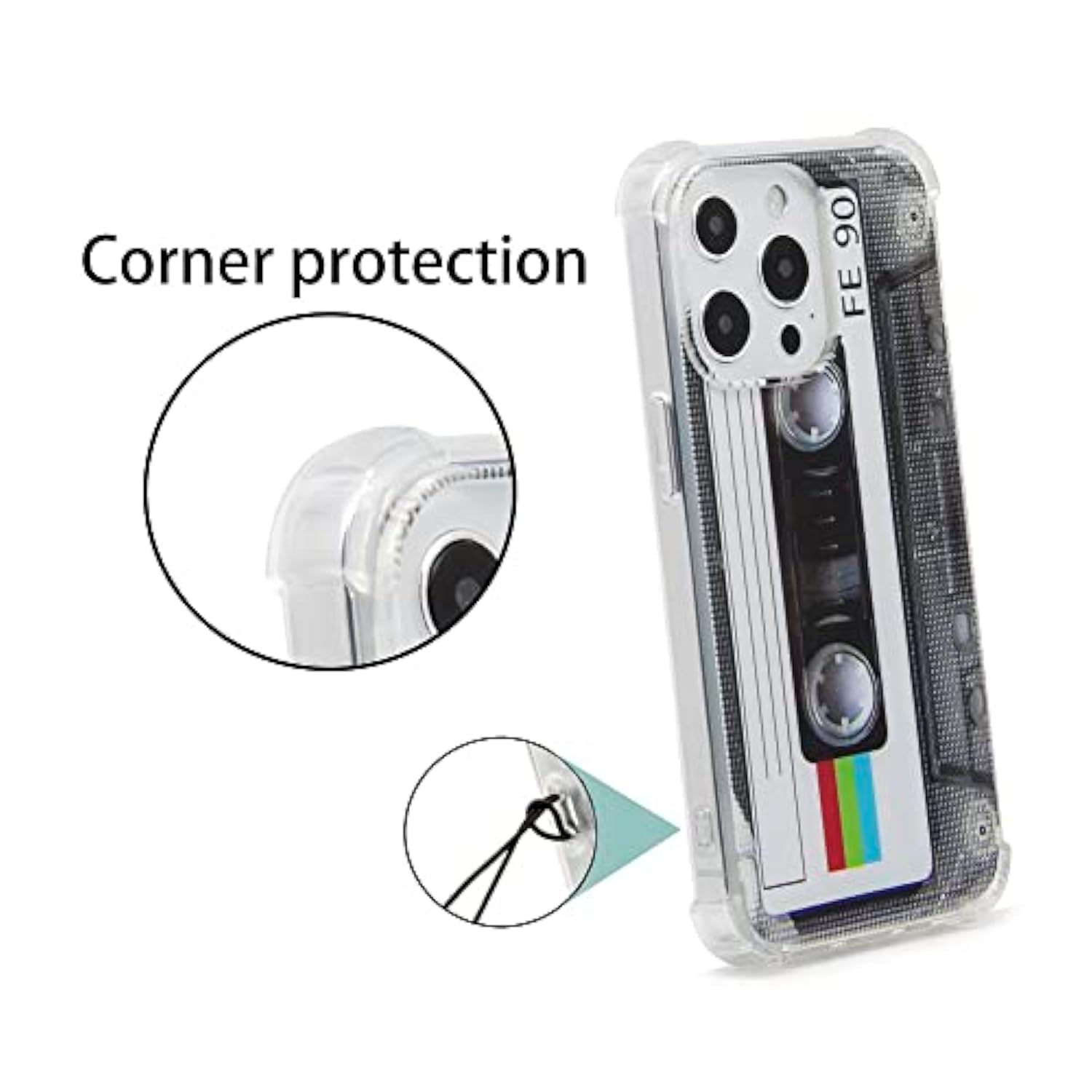 Case For Iphone 13 Pro Matte Finish Heavy Duty Soft Back Cover With Reinforced Corners Tpu Soft Bumper Retro Cassette Tape Case Compatible With Iphone 13 Pro