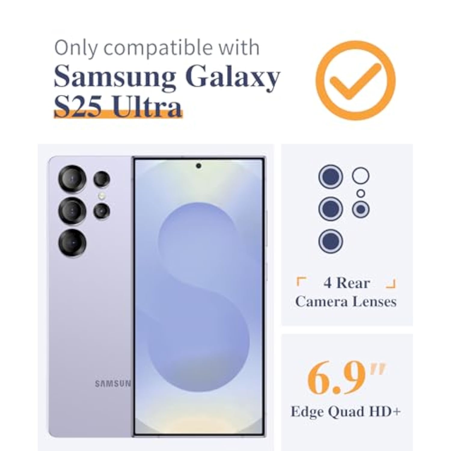 Samsung Galaxy S25 Ultra Case, Floral Clear Slim Shockproof, Screen & Camera Protector