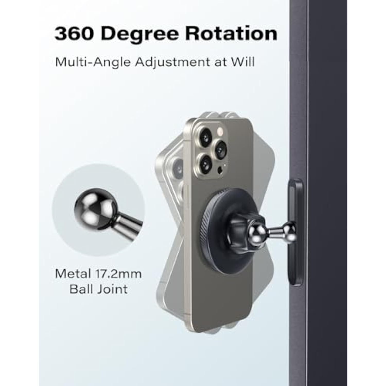 Magnetic Phone Holder For Gym, Alloy Base & Ball Joint, Attach To Metal Surfaces, Dual Magnetic Phone Mount For Magsafe Iphone 12-16 Series