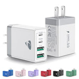 [2-Pack] 40W USB C Wall Charger, 4-Port PD+QC Block for iPhone & Samsung