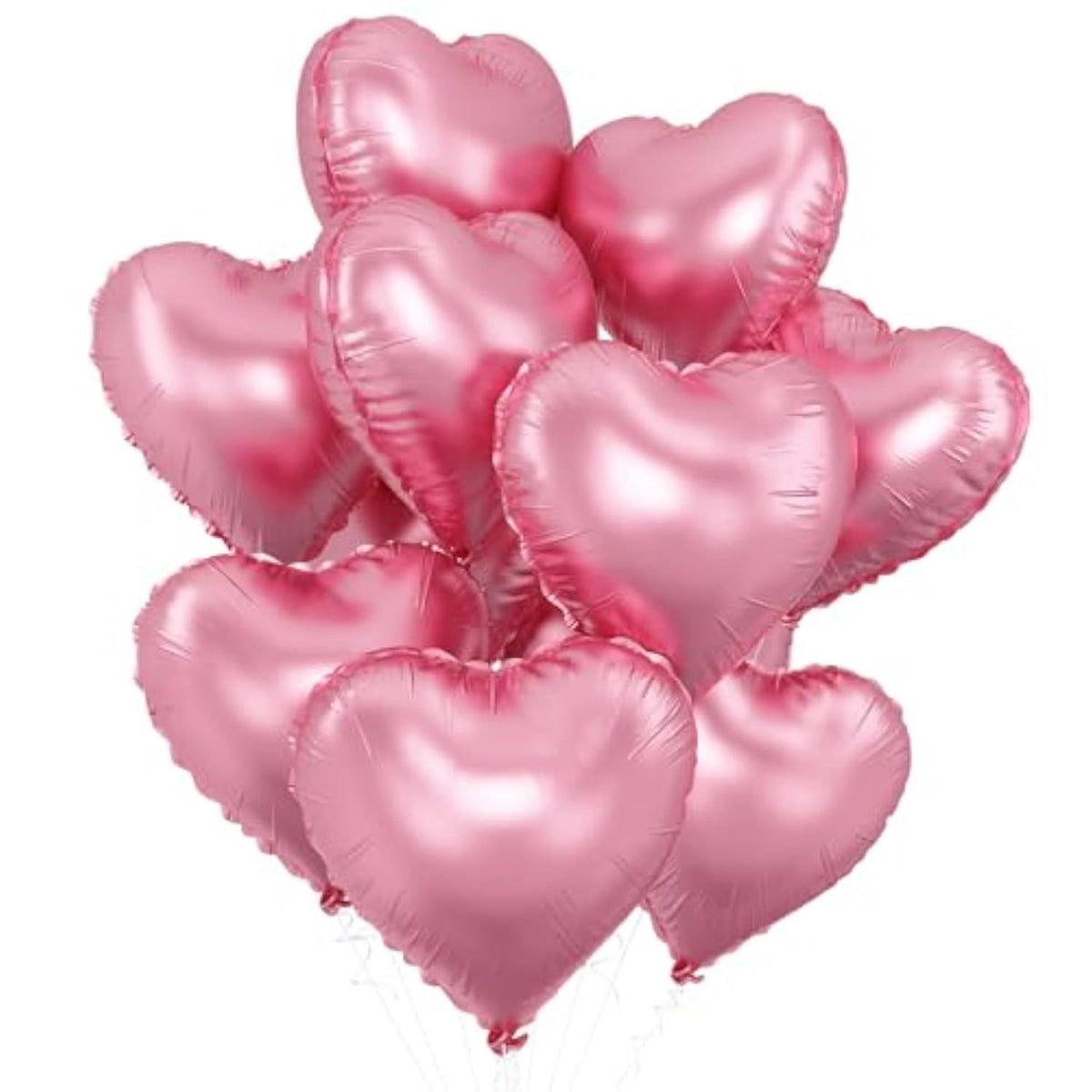 Pink Heart Balloons,10Pcs Foil Heart Shaped Love Balloons,18Inch Pearl Pink Helium Balloon For Valentines,Engagement,Birthday,Baby Shower,Wedding Party Decorations