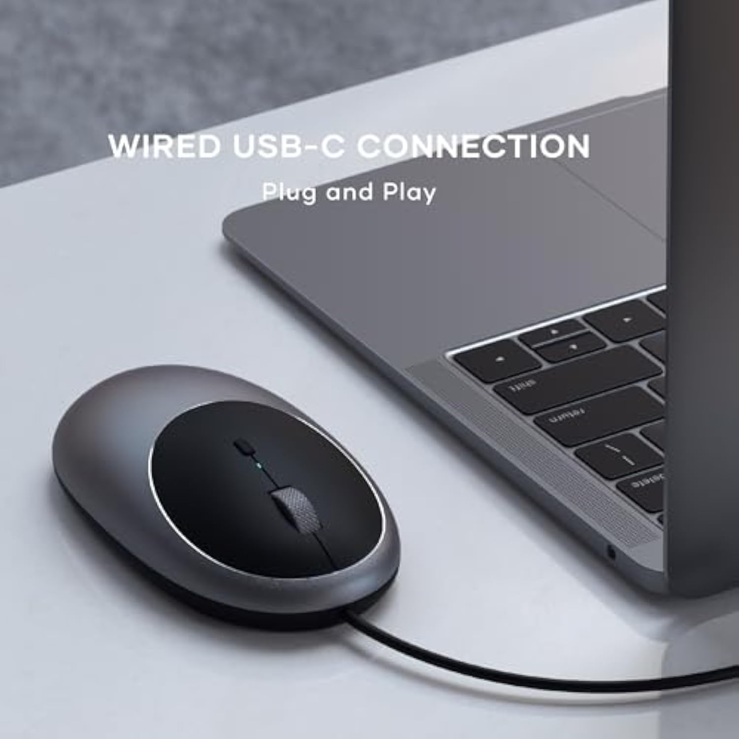 Satechi Aluminum C1 USB-C Wired Mouse – Optical Computer Mouse – Compatible wi