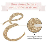 Pre-Strung Engaged Banner - No Diy - Gold Glitter Wedding Engagement Bridal Shower Banner - Pre-Strung On 8 Ft Strand - She Said Yes, Bride To Be, Happy Engagement Party Decorations - No Diy