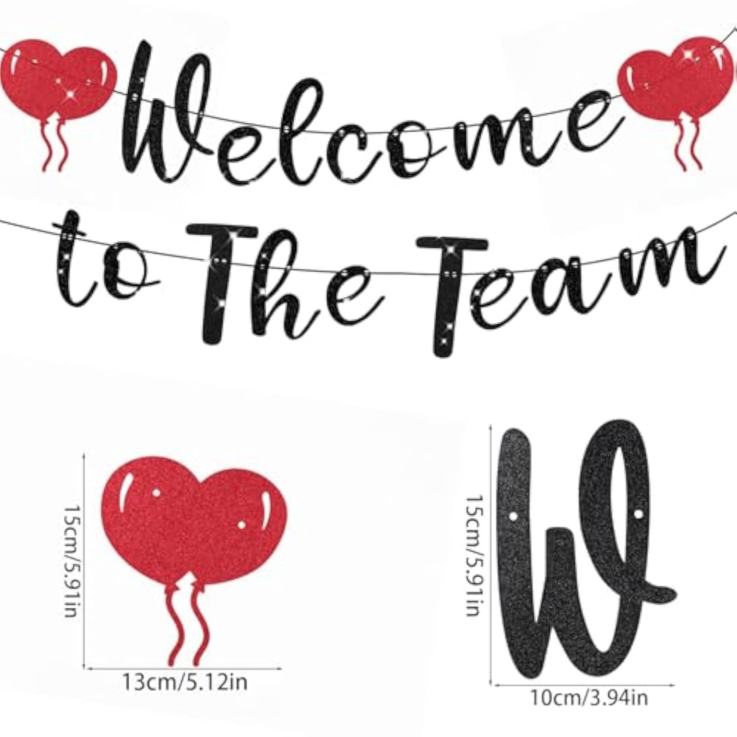"Welcome To The Team" Banner New Employee & Staff Heart-Themed Office Party Decor
