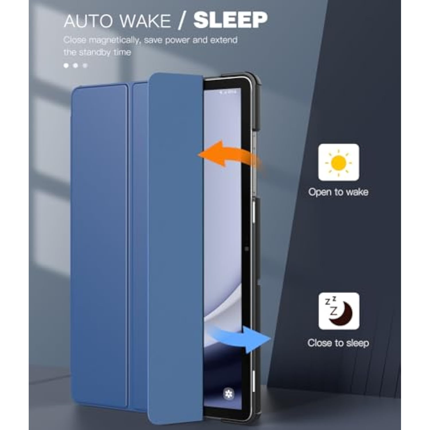 Case For Samsung Galaxy Tab A9+/A9 Plus 11 Inch 2023, Slim Lightweight Stand Hard Back Shell Protective Cover For Galaxy Tab A9+ Tablet Smx210/X216/X218, Auto Wake/Sleep, Navy Blue