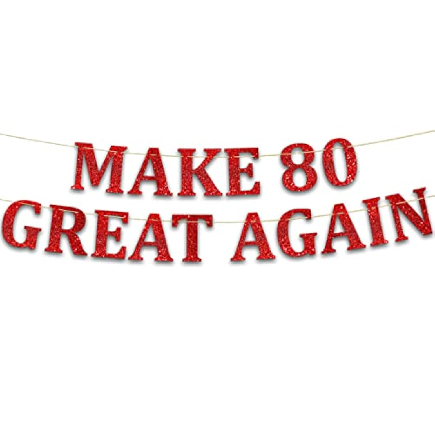 Pre-Strung Funny 80Th Birthday Party Red Banner - Funny 80Th Birthday Decorations For Men And Women - Birthday Party Supplies And Gifts