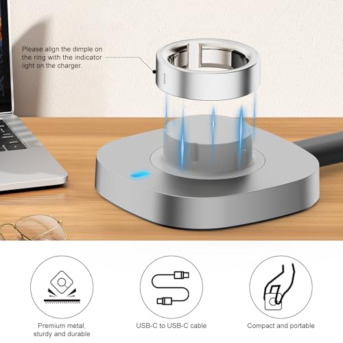 Charger Compatible with Aura-Ring Gen 4, Charging Dock with USB-C Cable for Aura-Ring 4, Size 14