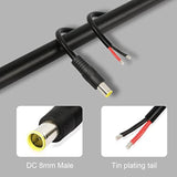 2 Pcs Dc7909 Power Pigtails Cable, 12V Dc 8Mm Male Plug To Bare Wire Open End Power Wire Supply Repair Cable, 16Awg Dc 7.9 X 5.5Mm Barrel Connector Pigtail For Solar Cell, Laptop Power(0.3M)