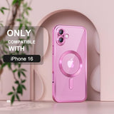 Magnetic for iPhone 16 Case Compatible with MagSafe [Never Yellowing] [Military Grade Drop Protection] Full Camera Lens Protector Plating Soft Clear
