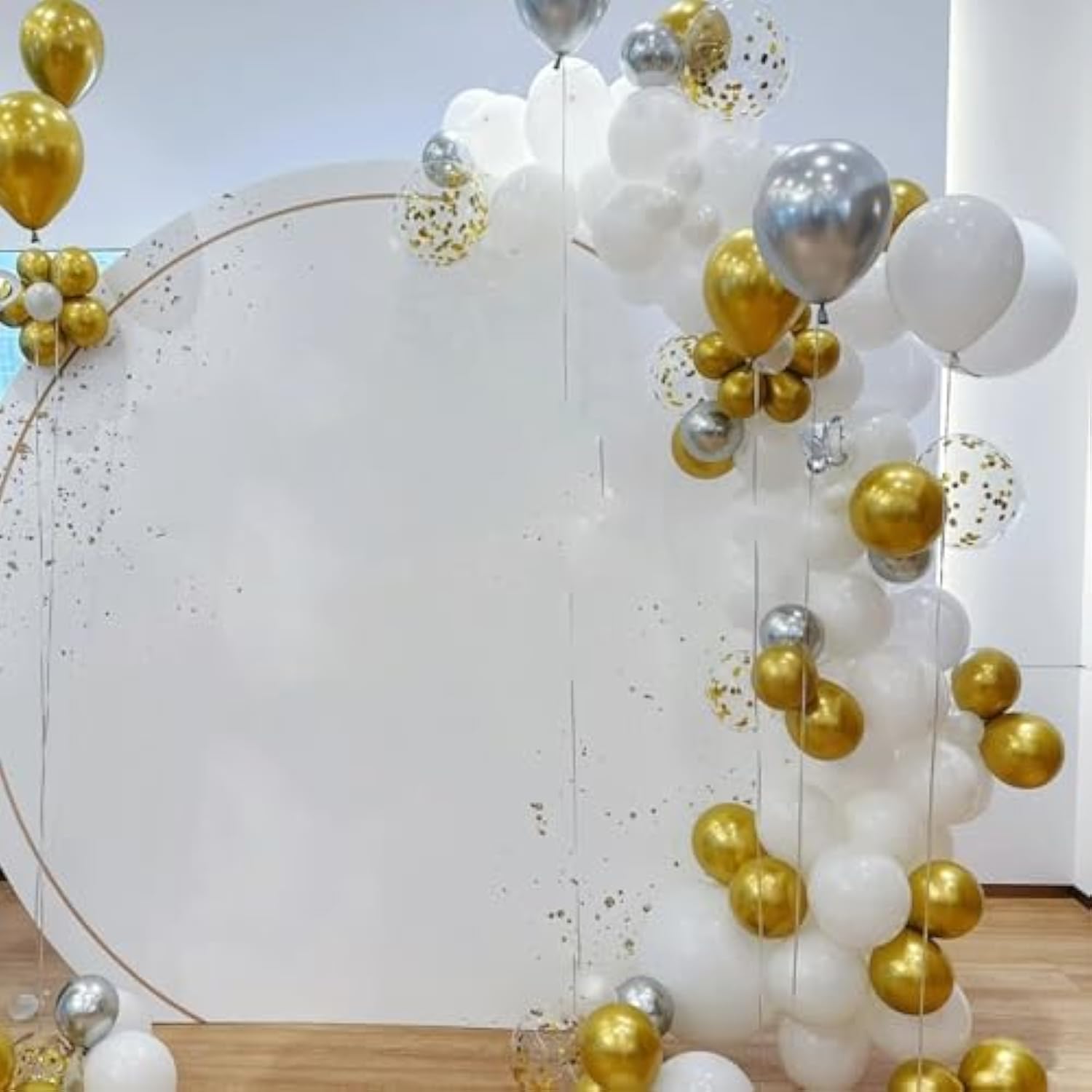 Gold And Silver Latex Balloons, 60 Pcs 12 Inch Metallic Gold Silver And White Confetti Balloons For Birthday Baby Shower Engagement Anniversary Wedding Bridal Shower Graduation Decoration
