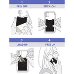 The Stickywallet – Premium Spandex Stick-On Phone Wallet Card Holder For Any Case – Unique Double Pocket Design + Finger Strap (2 Pack)
