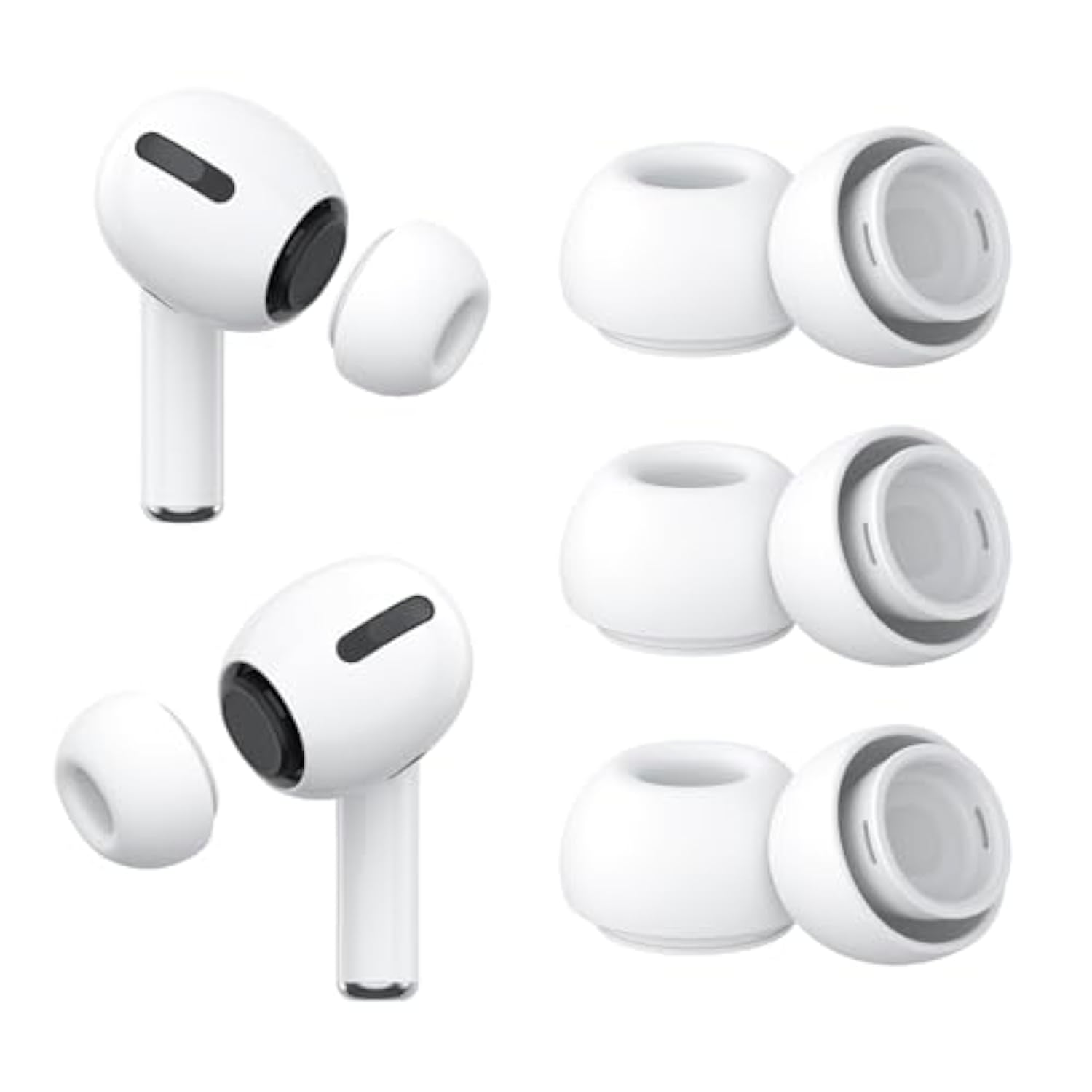 3 Pairs Replacement Ear Tips For Airpods Pro 2Nd And Airpods Pro Generation With Portable Storage Box, Noise Reduction Hole & Built-In Dust Guard Screen, Silicone Ear Tips For Airpods Pro(White, S)
