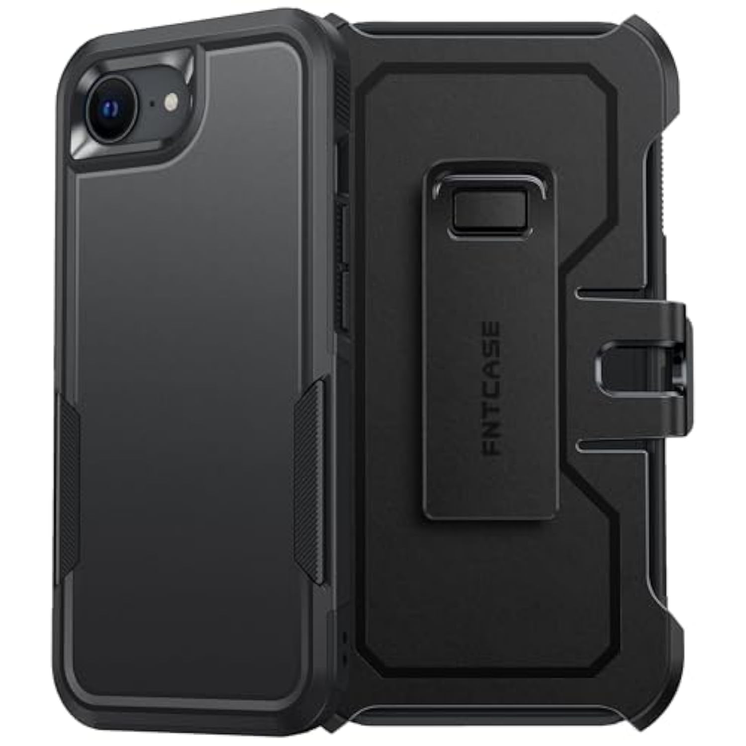 For Iphone 16E Phone Case: For Iphone 16E Case 2025 Heavy Duty Drop Protection With Rugged Belt-Clip Holster Military Grade Shockproof Durable Protective Cell Phone Cover (Black)